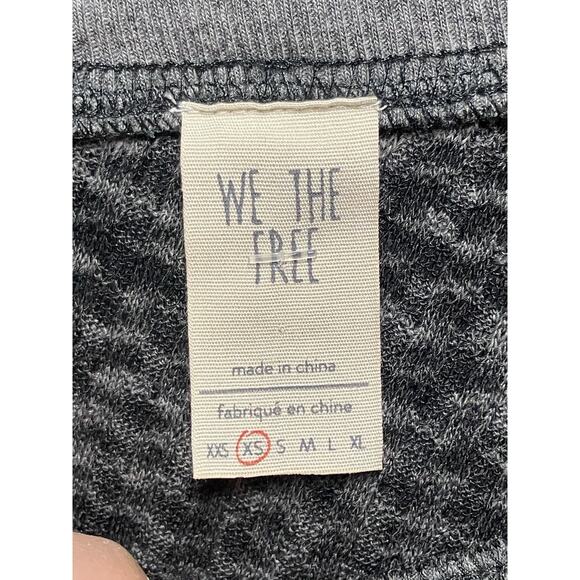 We The Free Top Woman’s XS Gray Oversized Waffle Knit V-Neck Slouchy Boho - Picture 4 of 10